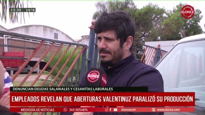 Empleados revelan que Aberturas Valentinuz paraliz&oacute; su producci&oacute;n